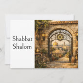 Invitation Shabbat Shalom, Porte de Jérusalem, Art rustique (Devant)