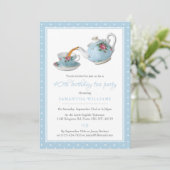 Invitation Shabby Chic Annithday Tea Party (Debout devant)