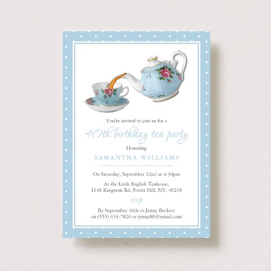 Invitation Shabby Chic Annithday Tea Party