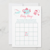 Invitation Shabby-Chic Baby shower Tea Party Bingo (Devant)