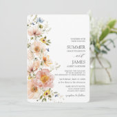 Invitation Shabby Chic Blush Fleur sauvage Floral Mariage (Debout devant)