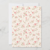 Invitation Shabby Chic Bow rose Tying Knot Douche nuptiale (Dos)