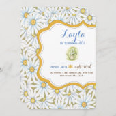 Invitation Shabby Chic Daisy Floral Anniversaire Fête Invitat (Devant / Derrière)
