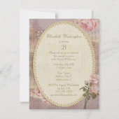 Invitation Shabby Chic Eiffel Tour Florale Anniversaire (Dos)