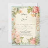 Invitation Shabby Chic Floral Mariage (Devant)