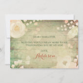 Invitation Shabby Chic Florals | Serez-vous ma servante d'hon (Dos)