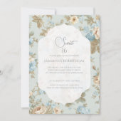 Invitation Shabby Chic floraux Anniversaire (Devant)