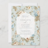 Invitation Shabby Chic floraux mariage (Devant)