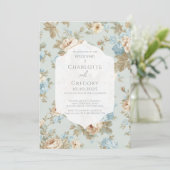 Invitation Shabby Chic floraux mariage (Debout devant)