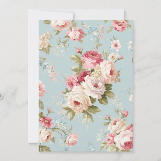 Invitation Shabby Chic floraux mariage (Dos)