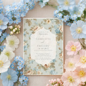 Invitation Shabby Chic floraux mariage