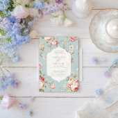 Invitation Shabby Chic floraux mariage