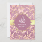 Invitation Shabby Chic Lavender Gold Floral Mariage musulman (Devant)