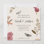 Invitation Shabby Chic Mariage Pressé Fleurs Mariage Invitati (Devant)