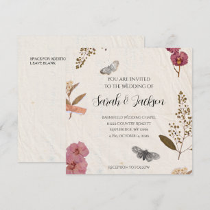 Invitation Shabby Chic Mariage Pressé Fleurs Mariage Invitati