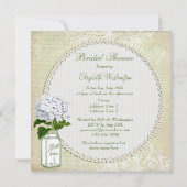Invitation Shabby Chic Mason Jar et Hydrangea Fête de l'marié (Dos)