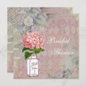 Invitation Shabby Chic Mason Jar et Hydrangea Fête de l'marié (Devant / Derrière)