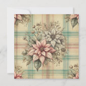 Invitation Shabby Chic Plaid Poinsettias Scrapbook (Devant)