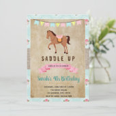 Invitation shabby chic pour fête western avec chev (Debout devant)
