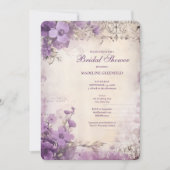 Invitation Shabby Chic Purple Lavender Floral Bridal Shower (Devant)