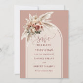 Invitation Shabby Chic Rose Pâle Florale 'Save the (Devant)