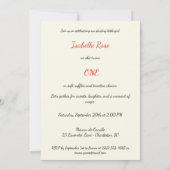 Invitation Shabby Chic Ruffle Robe & Parfum 1er Anniversaire (Dos)