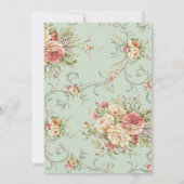 Invitation Shabby Rustique Pays Chic Floral Lace Burlap (Dos)