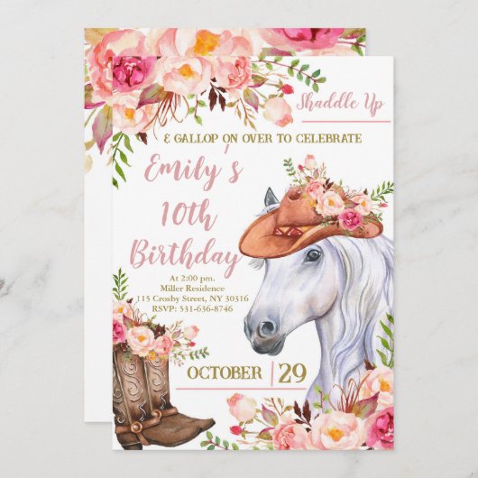 Invitation Shaddup Anniversaire, Fête d'anniversaire de la fi (Devant / Derrière)