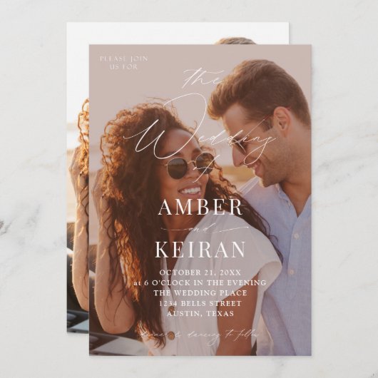 Invitation Shades - Mariage photo baisé Sun (Devant / Derrière)