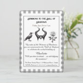Invitation Shadow Ball Dark Fantasy Birthday Design Script (Debout devant)