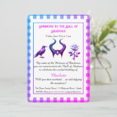 Invitation Shadow Ball Dark Fantasy Birthday Design Script (Debout devant)