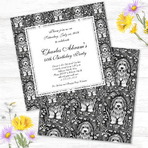 Invitation Shaggy Chien Anniversaire Fête Animaux Bienvenue