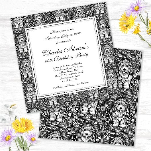 Invitation Shaggy Chien Anniversaire Fête Animaux Bienvenue