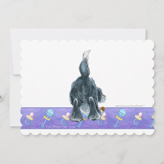 Invitation Shaggy Sheep Chien Baby shower (Dos)