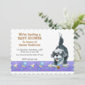 Invitation Shaggy Sheep Chien Baby shower (Debout devant)