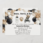 Invitation Shake, Rattle, Roll & Balloon Arch Baby Shower (Devant / Derrière)