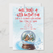 Invitation Shake Things Up Holiday Fun, Snow Globe Fox  (Devant)