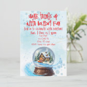 Invitation Shake Things Up Holiday Fun, Snow Globe Fox  (Debout devant)