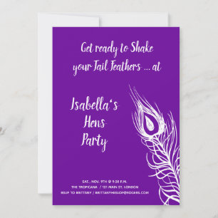 Invitation Shake your Tail Feathers Hens Party (violet)