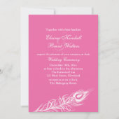 Invitation Shake your Tail Feathers Wedding Inviter 1 fuchsia (Devant)