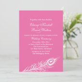 Invitation Shake your Tail Feathers Wedding Inviter 1 fuchsia (Debout devant)