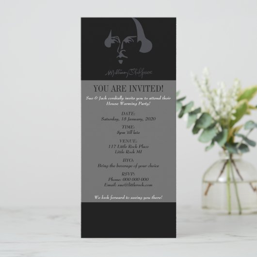 Invitation Shakespeare simple avec la signature (Debout devant)