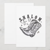 Invitation Shalom à tous Cowboy Hanukka juif de l'Ouest  (Devant / Derrière)