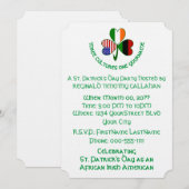 Invitation Shamrock African Ireland USA Flags (Devant / Derrière)