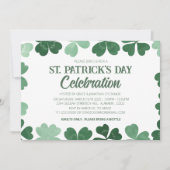 Invitation Shamrock blanc et vert St. Patrick's Day Party (Devant)