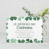 Invitation Shamrock blanc et vert St. Patrick's Day Party (Debout devant)