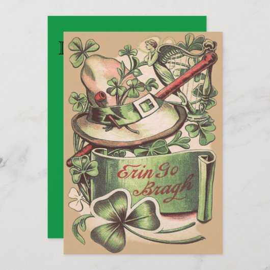 Invitation Shamrock Boucle Casquette Chillelagh (Devant / Derrière)