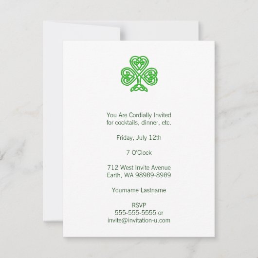 Invitation Shamrock celte (Devant)