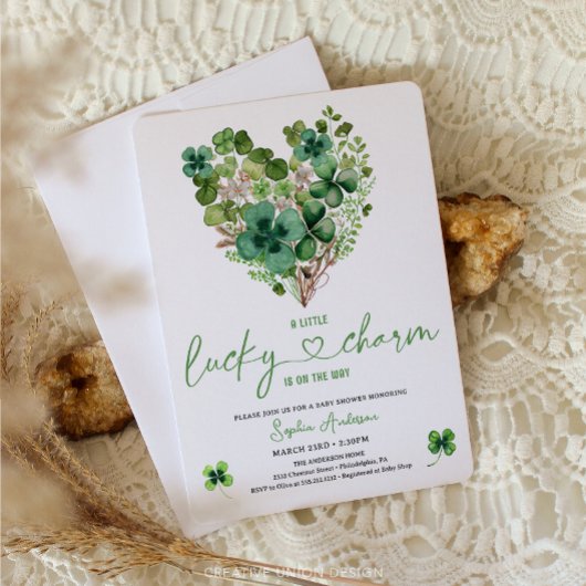 Invitation Shamrock de Baby shower Lucky Charm