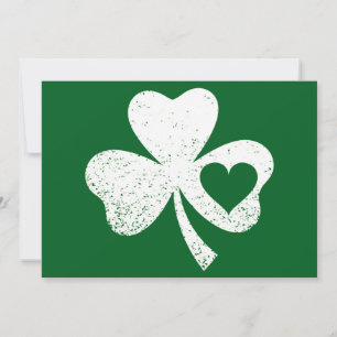 Invitation Shamrock de coeur de Green Jour de la Saint Patric